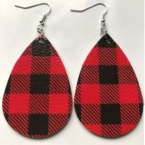 Red BUFFALO Plaid Print Tear Shaped…